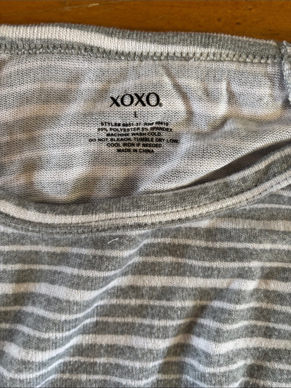 EUC 2 piece Striped Long-Sleeve Pajama Set - Gray - Picture 2 of 5